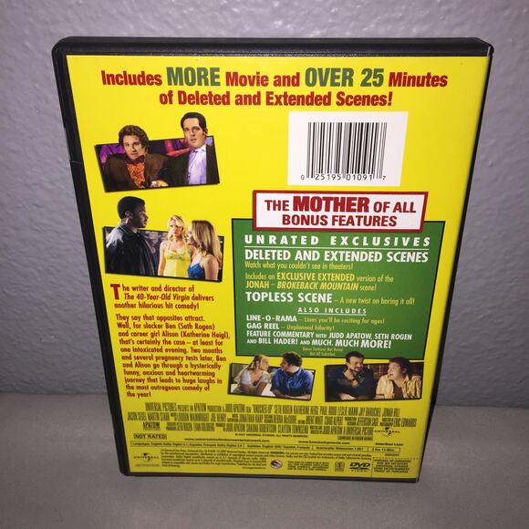 Dvd Used Knocked Up Unrated Slipcover Bonus Features Universal Seth Rogen Heigel - Picture 4 of 6